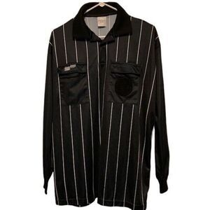 OFFICIAL SPORTS SIZE LARGE LONG SLEEVED SOCCER REFEREE UNIFORM SHIRT